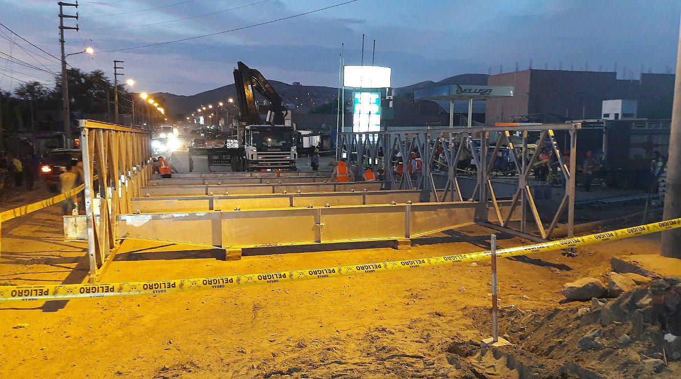 ​Casma: Hoy instalan puente Bailey en tramo de colapsado puente Sechín