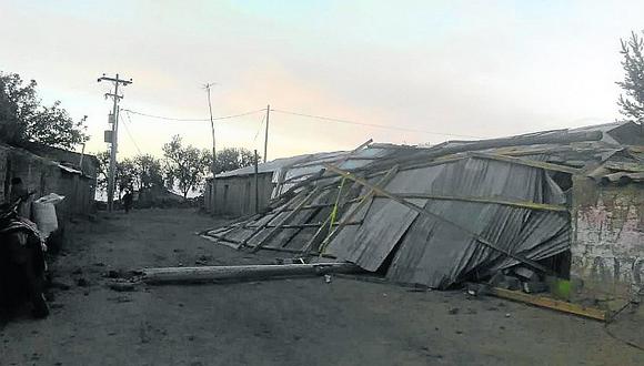 Fuertes vientos dañan techos de 300 viviendas en zona alta de Ica