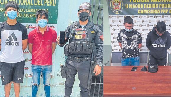 Dos de los hampones fueron arrestados en el sector La Ciudadela, tras asaltar a transeúnte y quitarle cosas.