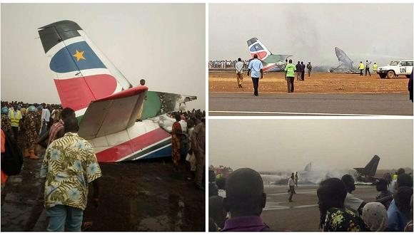 Sudán del Sur: un avión se estrella con al menos 44 personas a bordo (FOTOS)