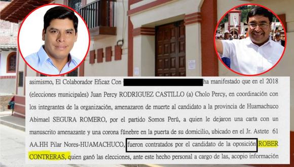 Colaborador eficaz involucra a Robert Contreras, actual alcalde, en amenazas contra excandidato Abimael Segura.