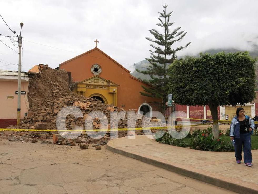 Torre de primera iglesia de Huánuco se desploma (FOTOS)