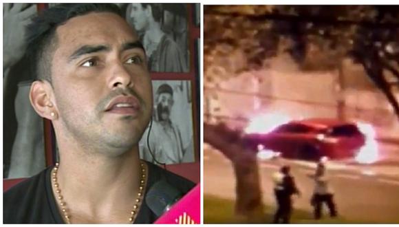 ​Diego Chávarri: Incendian auto de exfutbolista en la puerta de su casa (VIDEO)
