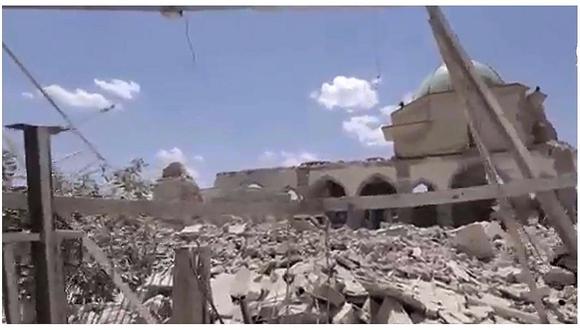 Irak: Estado Islámico publica video mostrando restos de la mezquita destruida del "califato" (VIDEO)