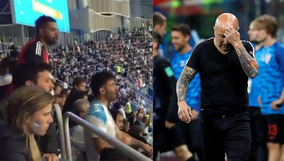 Hinchas argentinos insultaron desde las tribunas a Sampaoli tras goleada ante Croacia (VIDEO)