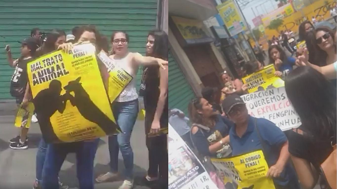 Activistas protestan en chifa que vendía presunta carne de perro (VIDEO)