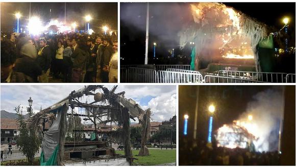 Año Nuevo 2017: Incendian nacimiento en la Plaza de Armas del Cusco   