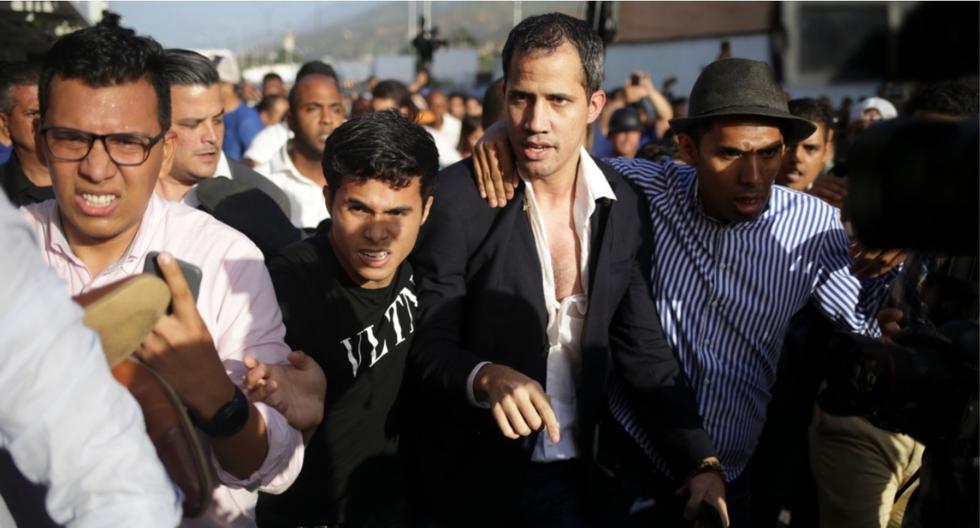 Al finalizar la marcha, Juan Guaidó señaló que "vencieron a la dictadura y su violencia”. (FOTO: AFP)