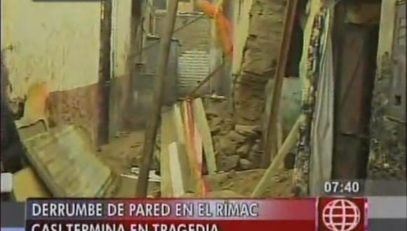 Derrumbe de vivienda en el Rímac casi mata a dos niñas (VIDEO)