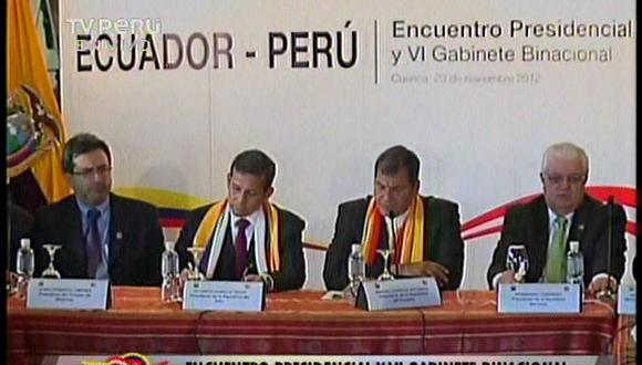 Humala: relación entre Perú y Ecuador es un modelo en la región 