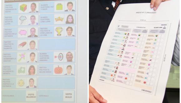 Elecciones 2016: Estas son las nuevas cédulas de sufragio, según ONPE