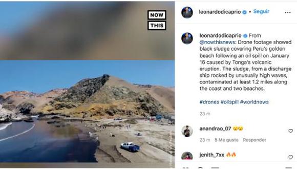 Leonardo DiCaprio publicó a través de Instagram sobre el derrame de petróleo en Ventanilla. (Foto: Captura Instagram)