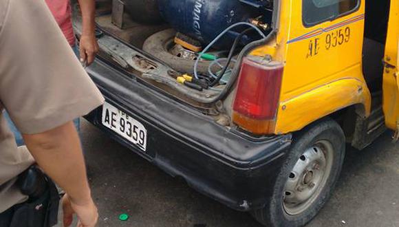 Chimbote: Taxista instala balón de gas doméstico en su vehículo