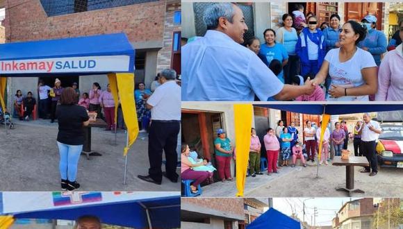 El candidato de APP incluso regaló gorras a los moradores. Piden una investigación al gerente de la Red de Salud Chiclayo.