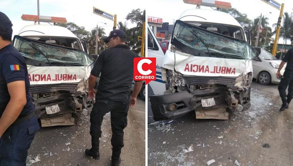 Cuatro tumbesinos resultan heridos tras choque de una ambulancia en Piura 