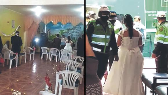 Huancayo: novios e invitados terminaron en la comisaría por realizar matrimonio evangélico (Foto: PNP)
