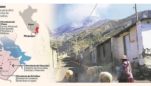 12 distritos de Puno en emergencia por volcán