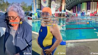 Abuelita se hace viral tras asistir a su primera clase de natación en 80 años