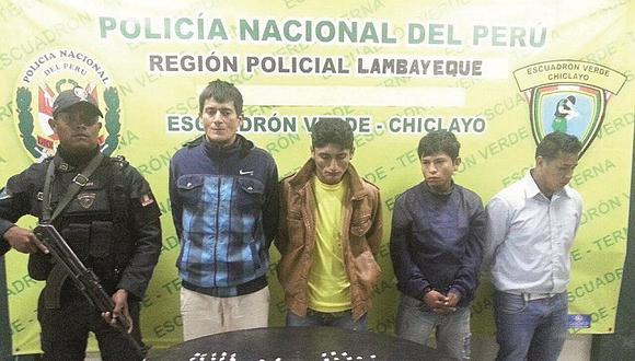 Lambayeque: Detienen en La Pradera a cuatro hombres con más de 150 ketes de PBC