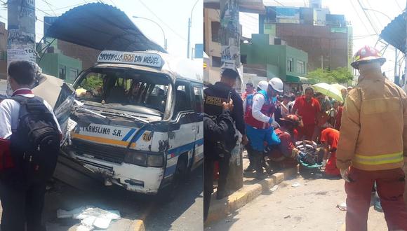 Diez heridos deja accidente vehicular en Los Olivos (FOTOS Y VIDEO)