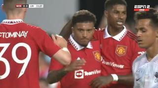 Jadon Sancho aprovechó un rebote: anotó el 1-0 del Manchester United vs. Liverpool (VIDEO)