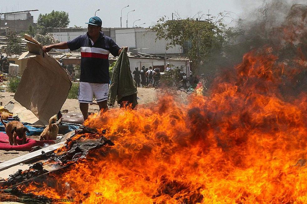 Violento desalojo en Villa El Salvador. 