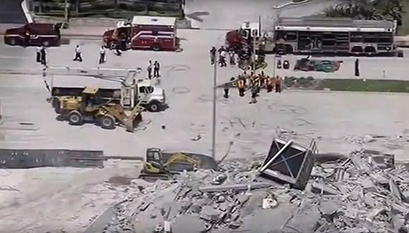 Edificio colapsa mientras era demolido y deja un herido en Miami (VIDEO)