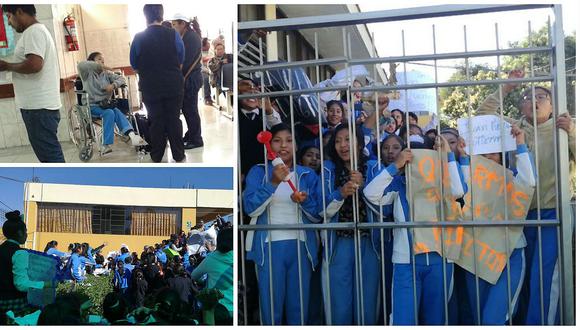 Arequipa: Dos alumnas que se atrincheraron fueron trasladadas al hospital (VIDEO)