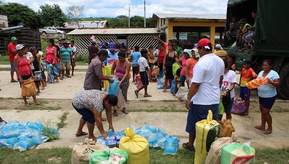 Tumbes: Entregan ayuda humanitaria a damnificados por lluvias en el distrito de Casitas 