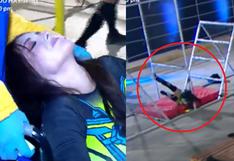 Rosángela Espinoza sufrió fuerte lesión en “EEG” y fue retirada del set en silla de ruedas (VIDEO)
