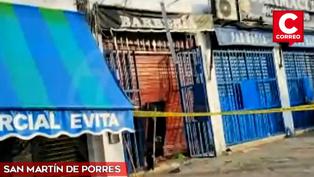 Extorsionadores detonan explosivo en puerta de barbería en San Martín de Porres (VIDEO)