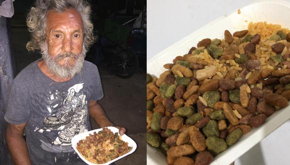 Abuelo en situación de abandono pidió comida y le dieron galletas para perro (FOTOS)
