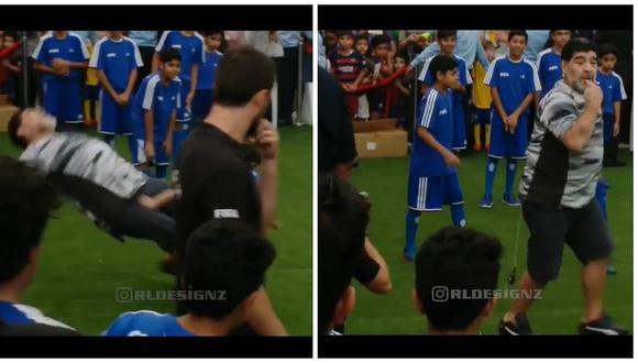 Instagram: Así reaccionó Maradona con el niño que le hizo caer [VIDEO]