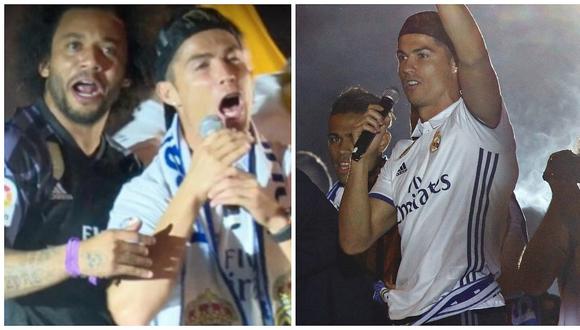 ​Cristiano Ronaldo sorprende cantando en plena celebración del Real Madrid (VIDEO)
