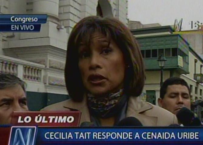 Congresista Cecilia Tait responde a Cenaida Uribe: "Ha vulnerado mi privacidad"