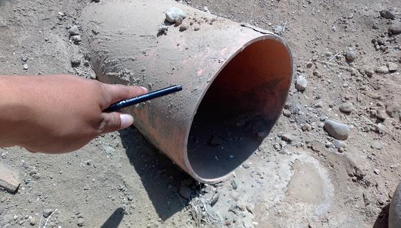 MPT instaló tubería para desaguar agua acumulada por las lluvias Leoncio Prado. (Foto: Correo)