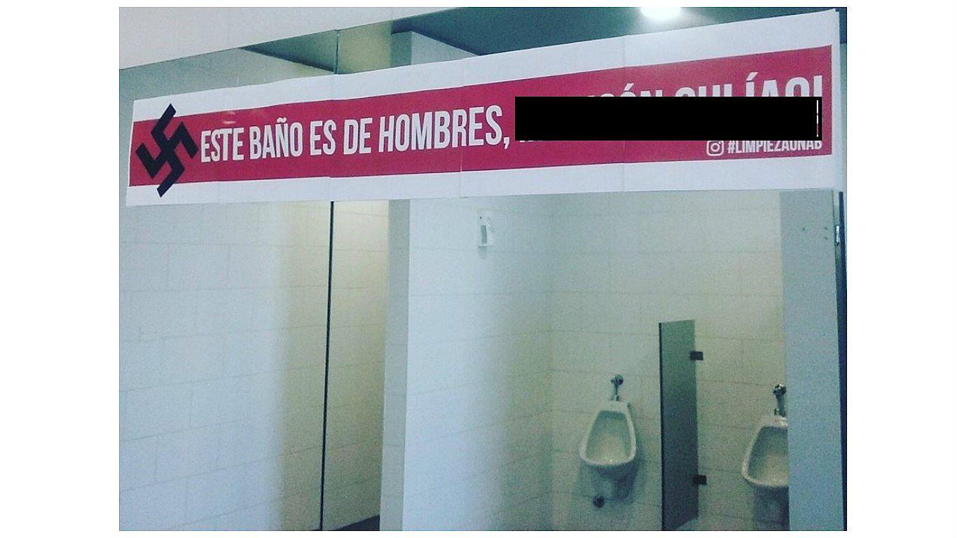 Facebook: Encuentran mensaje "pro-nazi" y homofóbico en baño de Universidad (FOTOS)