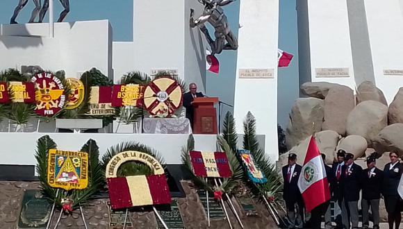 Ceremonia por el 142 aniversario de la Batalla de Tacna se realizó en el escenario de la contienda en el cerro Intiorko. (Adrian Apaza)