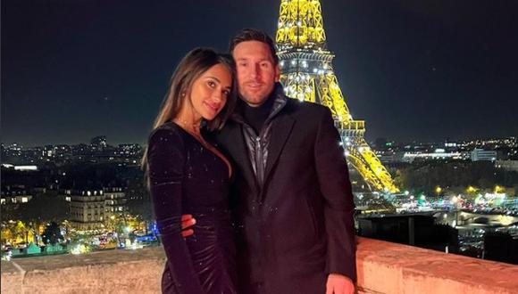 Antonela Rocuzzo y Lionel Messi en una cena en París. (Foto: Instagram Antonela Rocuzzo)