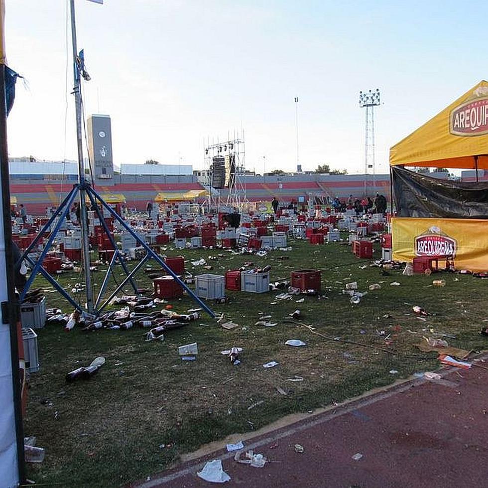 Estadio Melgar convertido en basural luego de concierto por aniversario de Arequipa (FOTOS)