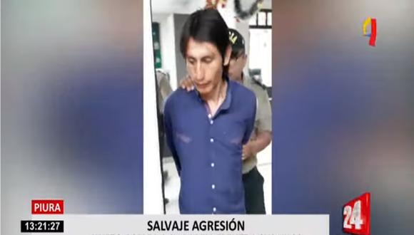 Segundo Santos Chamba Chuquihuanca agredió con una botella de vino a su pareja y le provocó una fractura en su nariz. (Foto captura: 24 Horas)