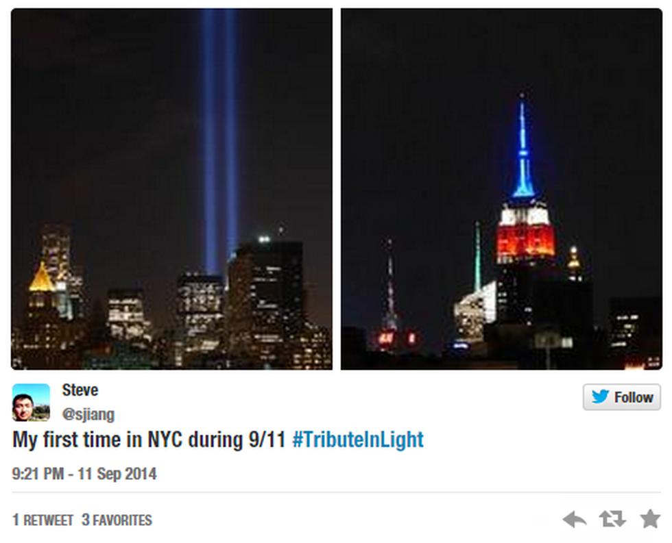 Realizan tributo de luces por tragedia de las torres gemelas