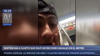 Sujeto que dejó secreciones nasales en vagón de Metro de Lima es sentenciado a un año y cuatro meses de prisión suspendida