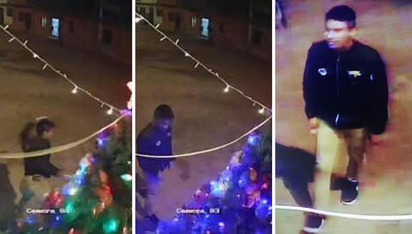 Chiclayo: Intenta robar árbol de navidad pero se percata que es grabado y huye