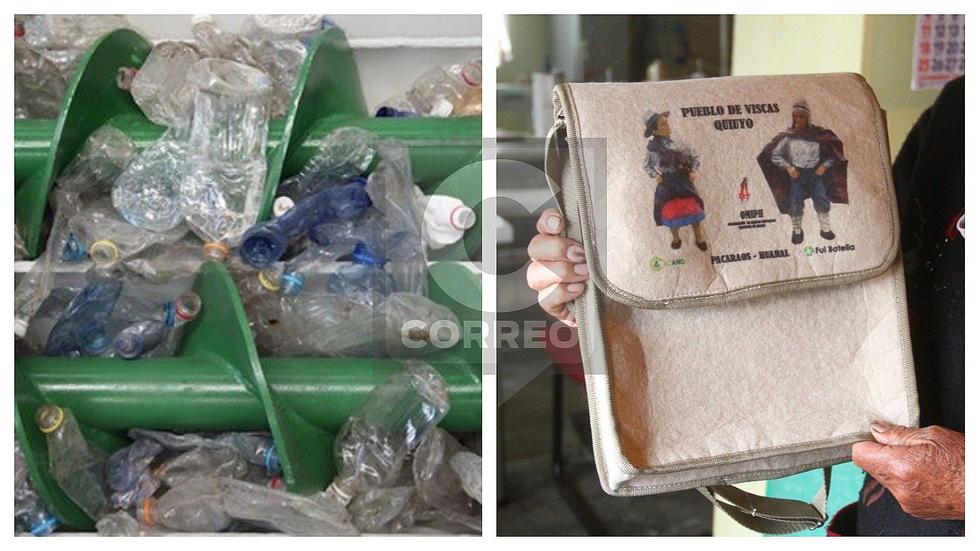 ​Huancaínos convierten botellas de plástico en productos de tela (FOTOS)