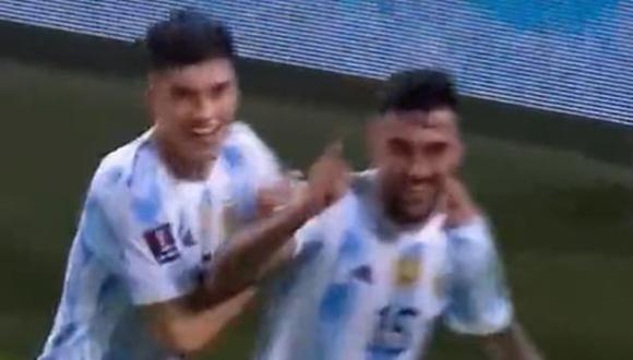 Gol de Nicolás González para el 1-0 de Argentina vs. Venezuela. (Captura: TyC Sports)