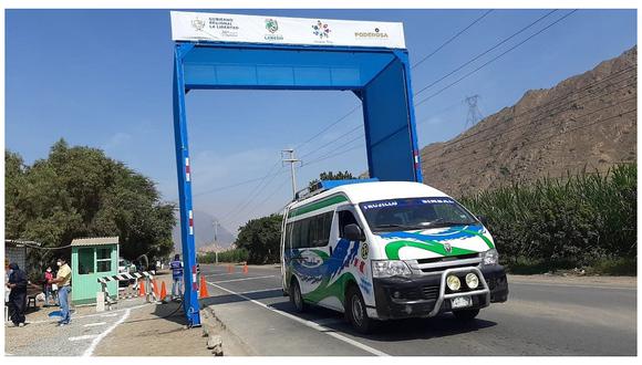 La Libertad: Instalan cabina de desinfección para vehículos en el ingreso a Quirihuac 