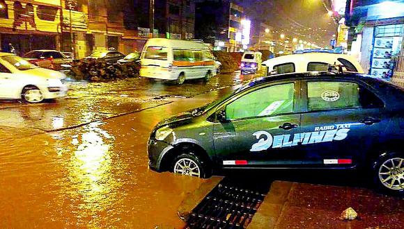 Avenida Simón Bolívar de Puno se inunda como en Juliaca