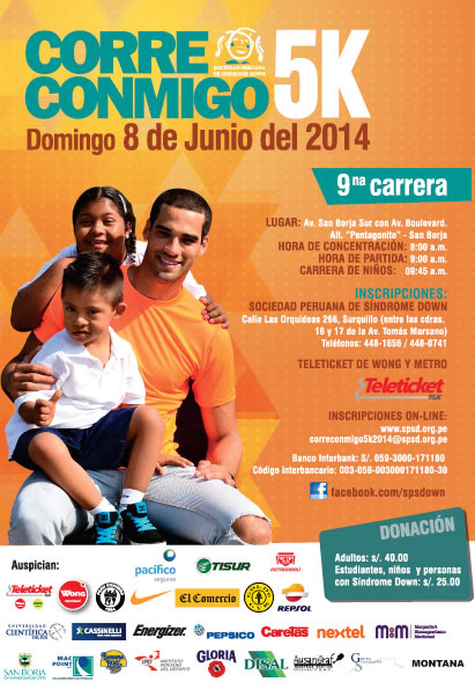 Sociedad Peruana de Síndrome de Down anuncia la novena edición de su carrera Corre Conmigo 5K