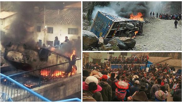 Descontrol en Cusco: Pobladores buscan linchar a delincuentes y queman sus vehículos
